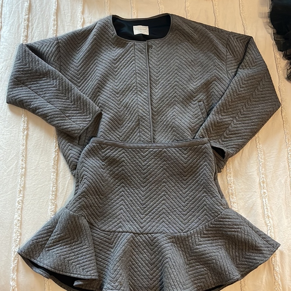 Line & Dot quilted skirt and jacket set